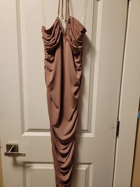 Timing Mauve One-Shoulder Ruched Bodycon Dress